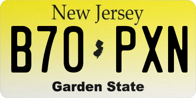 NJ license plate B70PXN