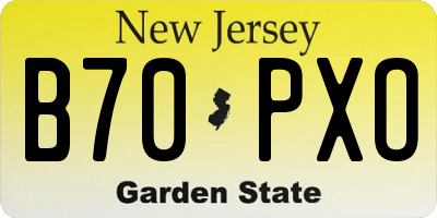 NJ license plate B70PXO