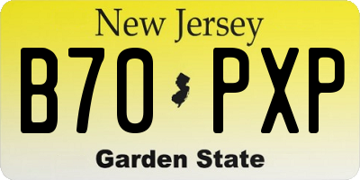 NJ license plate B70PXP