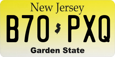 NJ license plate B70PXQ