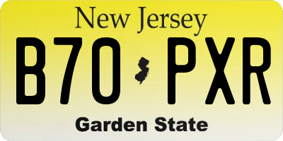 NJ license plate B70PXR
