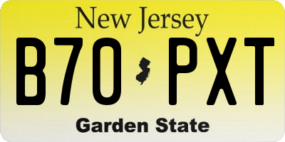 NJ license plate B70PXT