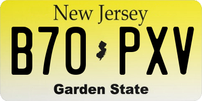 NJ license plate B70PXV