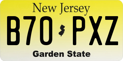 NJ license plate B70PXZ