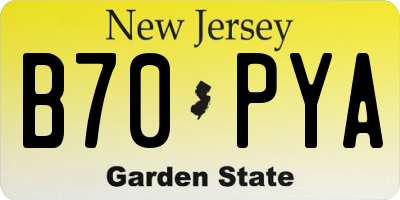 NJ license plate B70PYA