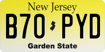 NJ license plate B70PYD