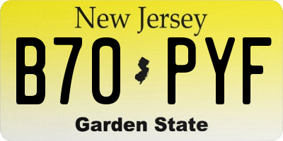 NJ license plate B70PYF