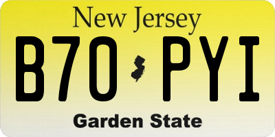 NJ license plate B70PYI