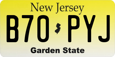 NJ license plate B70PYJ