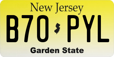 NJ license plate B70PYL