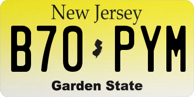 NJ license plate B70PYM