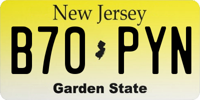 NJ license plate B70PYN