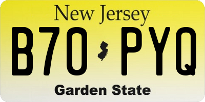 NJ license plate B70PYQ