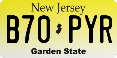 NJ license plate B70PYR