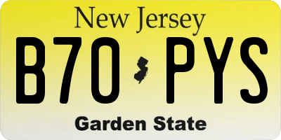 NJ license plate B70PYS