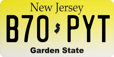 NJ license plate B70PYT