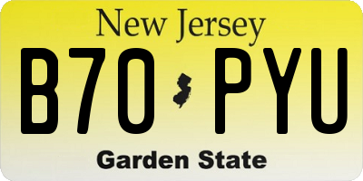 NJ license plate B70PYU