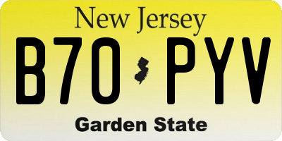 NJ license plate B70PYV