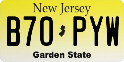 NJ license plate B70PYW