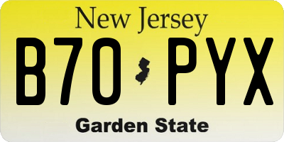 NJ license plate B70PYX