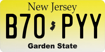 NJ license plate B70PYY