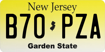 NJ license plate B70PZA