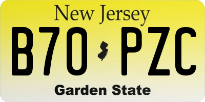 NJ license plate B70PZC