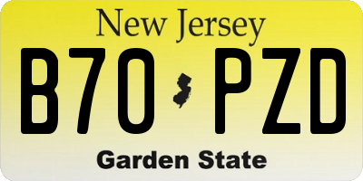 NJ license plate B70PZD