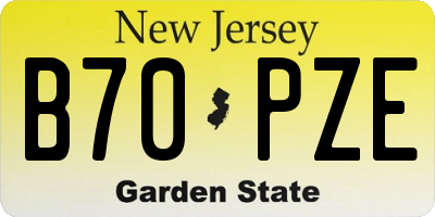 NJ license plate B70PZE