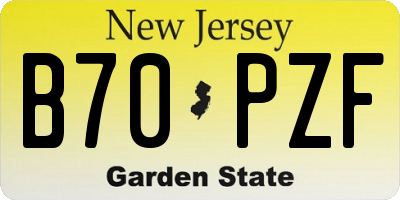 NJ license plate B70PZF