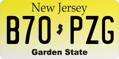 NJ license plate B70PZG