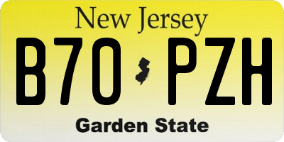 NJ license plate B70PZH