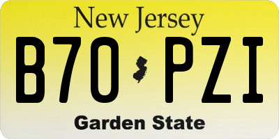 NJ license plate B70PZI