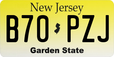 NJ license plate B70PZJ