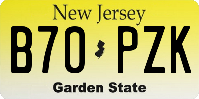 NJ license plate B70PZK