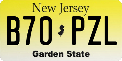 NJ license plate B70PZL