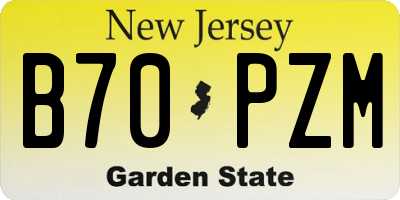 NJ license plate B70PZM