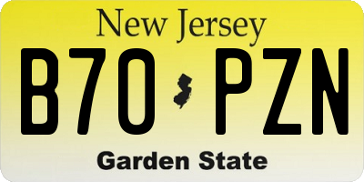 NJ license plate B70PZN
