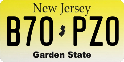 NJ license plate B70PZO