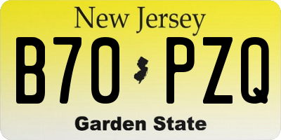 NJ license plate B70PZQ