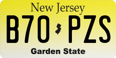 NJ license plate B70PZS