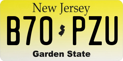 NJ license plate B70PZU