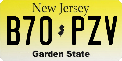 NJ license plate B70PZV