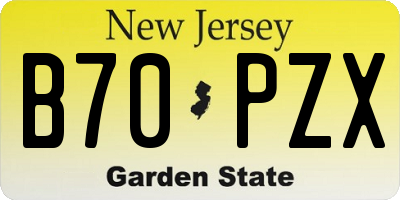 NJ license plate B70PZX