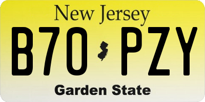 NJ license plate B70PZY