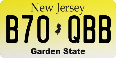NJ license plate B70QBB