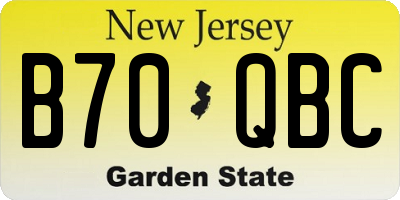 NJ license plate B70QBC