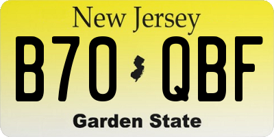 NJ license plate B70QBF