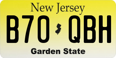 NJ license plate B70QBH