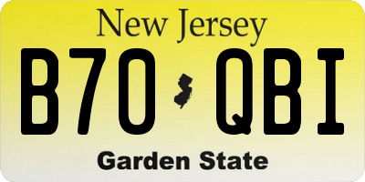 NJ license plate B70QBI